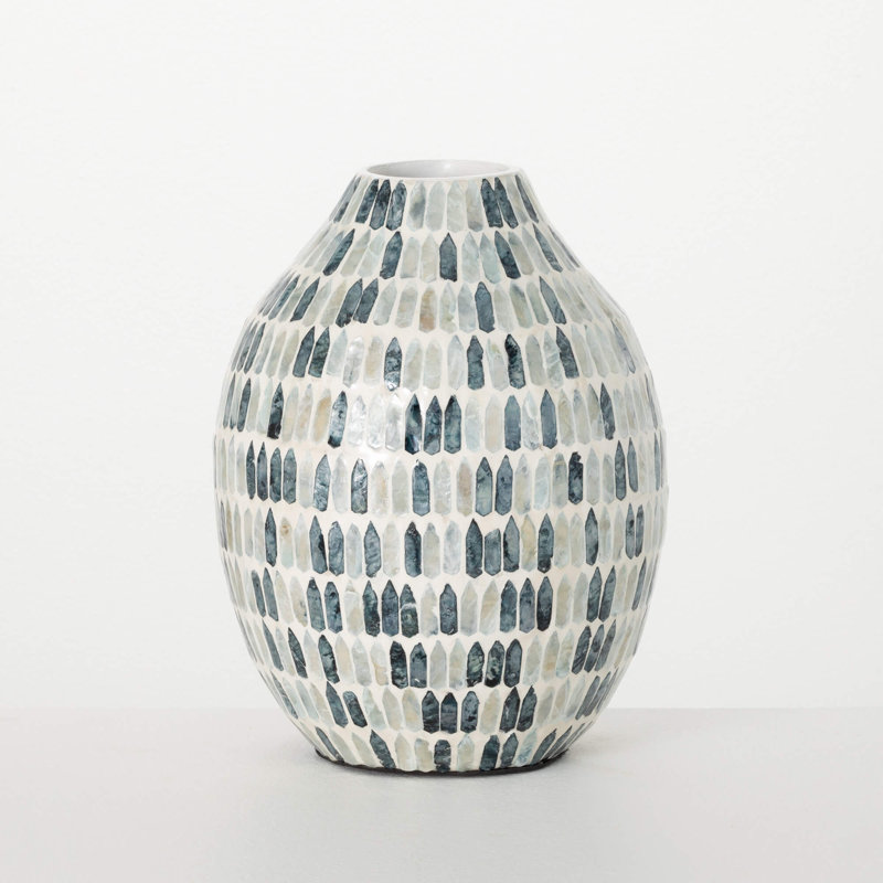 Vase en bambou bleu 11 "Sullivans Capiz