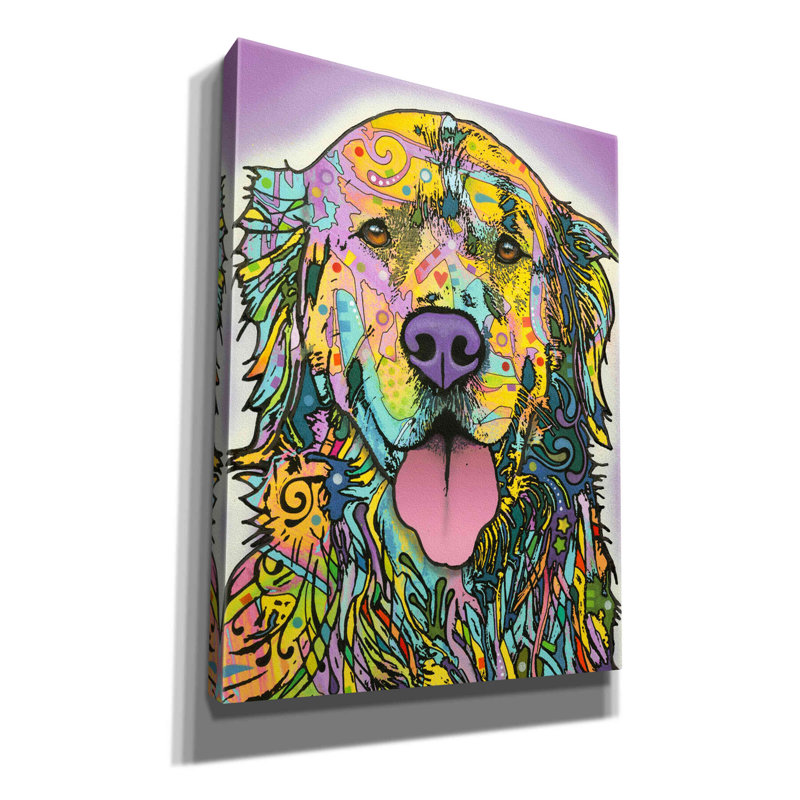«Silence Is Golden» par Dean Russo - peinture sur toile tendue, H 16 po x l 12 po x P 0,75 po