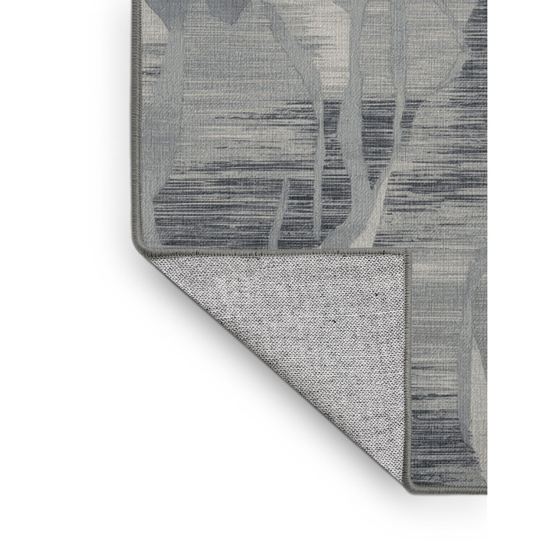 Tapis abstrait gris lavable à la machine, Rectangulaire 2 pi x 3 pi