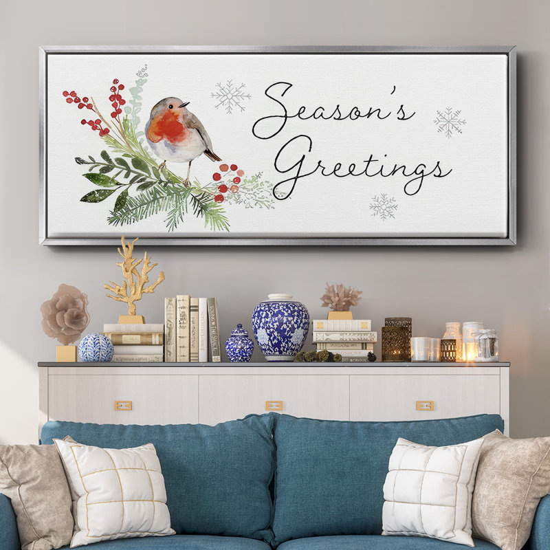 Winter Visitor Collection D- Framed Canvas, 20" H x 50" W
