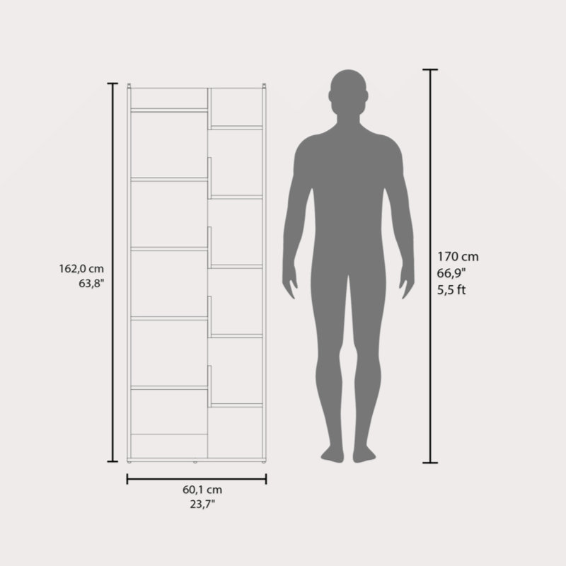 White Bookcase In Melamine With Open Storage