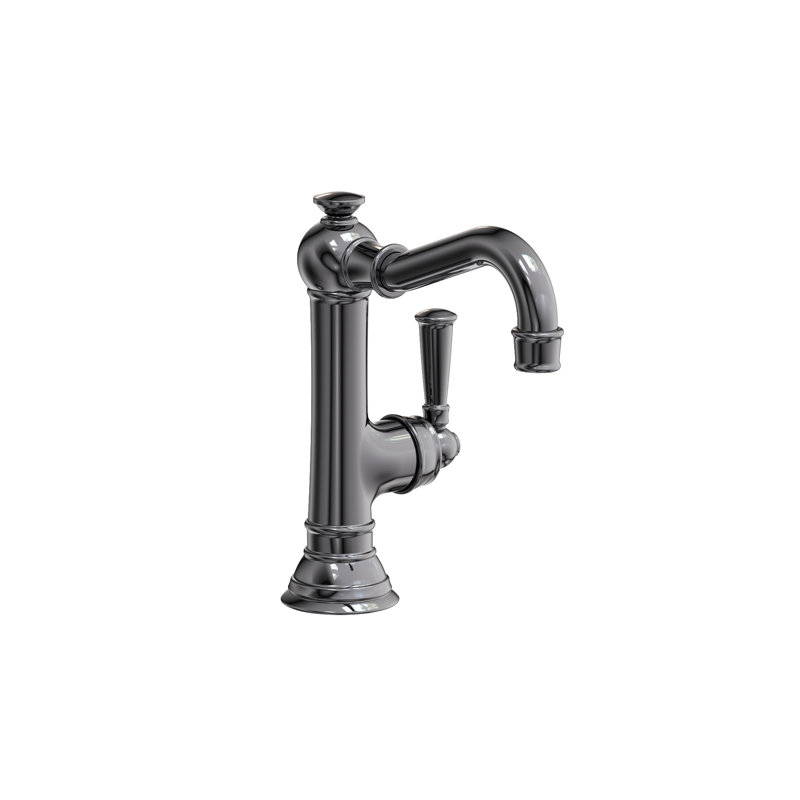 Jacobean Single Hole Bathroom Faucet with Drain Assembly, Midnight Chrome