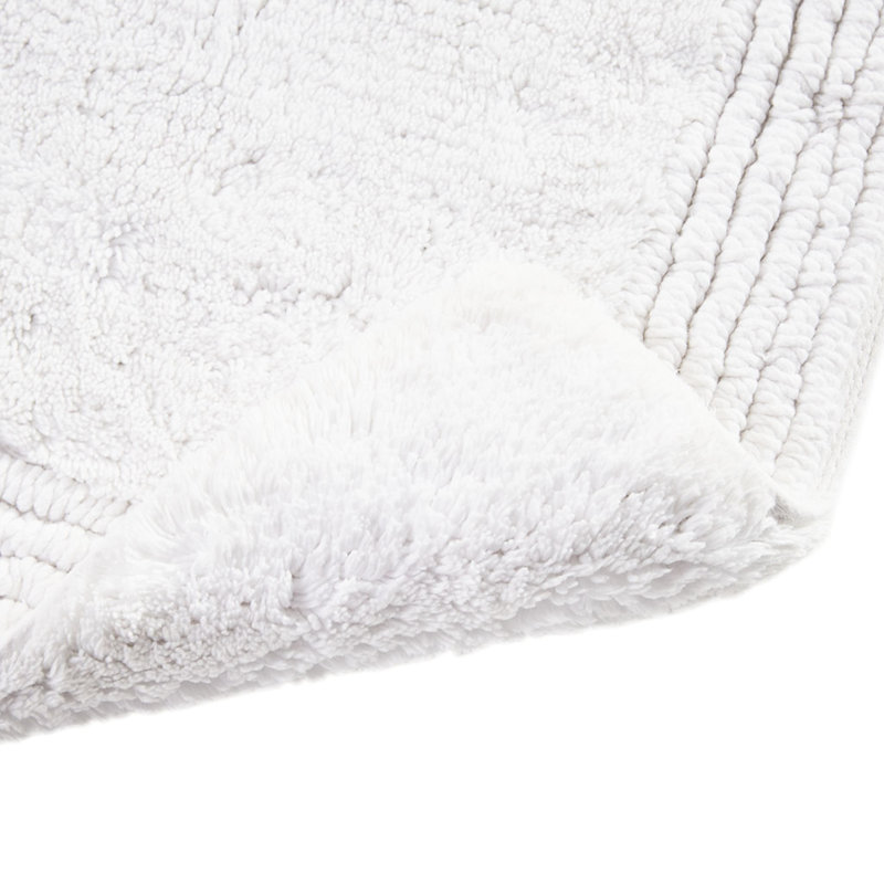 Tapis de bain en coton 3000 g / m², blanc, 24 x 72 po, réversible, doux et moelleux, lavable à la machine à 100%, facile à nettoyer, tapis antidérapant recommandé