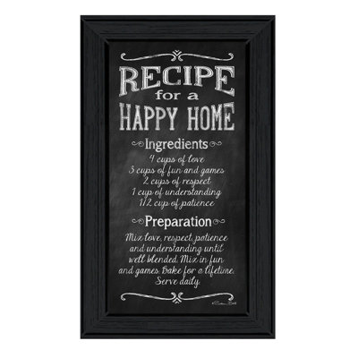 «Recipe For A Happy Home» par Susan Ball, reproduction encadrée prête à être accrochée