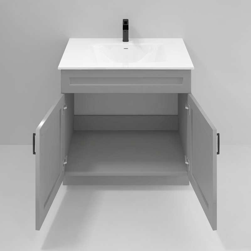 36'' Light Grey Shaker Single Bathroom Vanity Cabinet