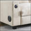 Canapé modulaire 96 * 35 po Chenille avec haut-parleur Bluetooth, ensemble de canapé Comfy Cloud avec table rabattable, porte-gobelets, chargeur USB, accoudoir de rangement, canapé à large siège pour salon, appartement, bureau,-1833725087