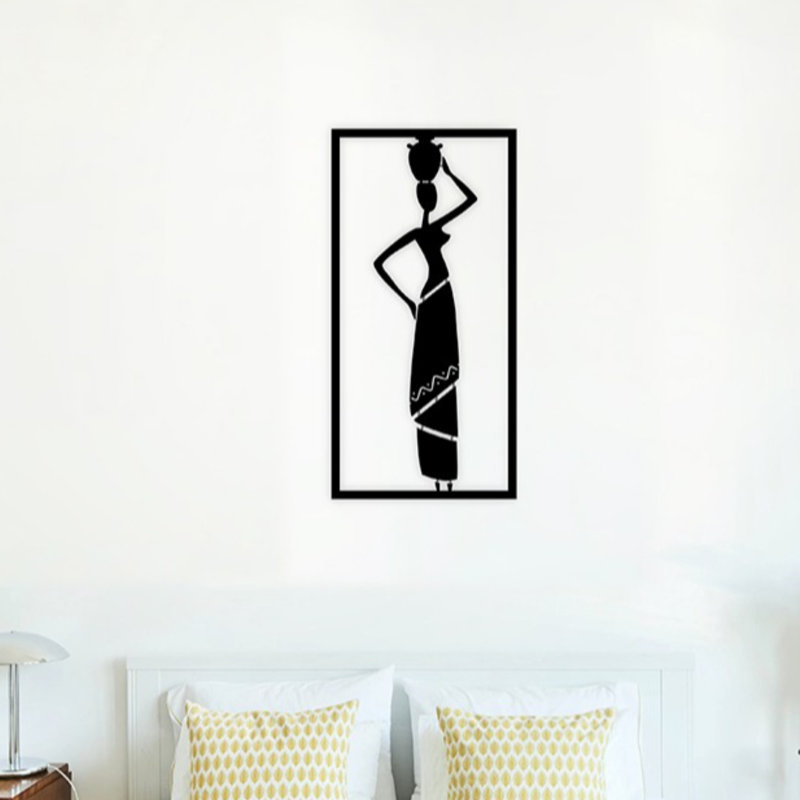 Elegant Decorative Metal Wall Accessory, Black, 13.8 x 27.6 inches | 100% Metal Construction, Thickness: 0.08 inches | Perfect for Home Decor, Modern Aesthetic & Unique Wall Art, Durable and Stylish Design