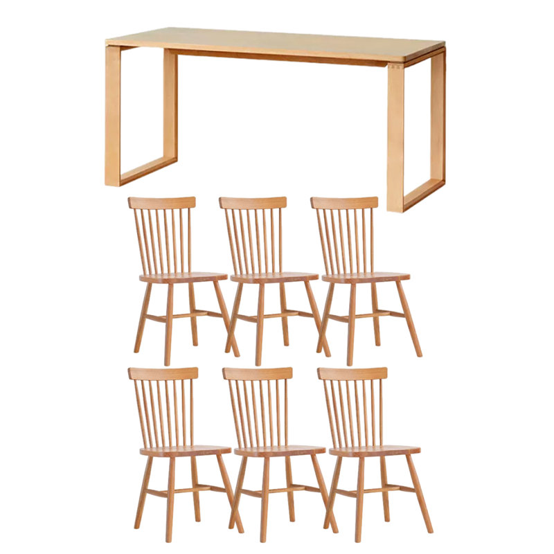 Longue table de travail longue table en bois massif, H 29,52 po x L 55,11 po x l 31,49 po