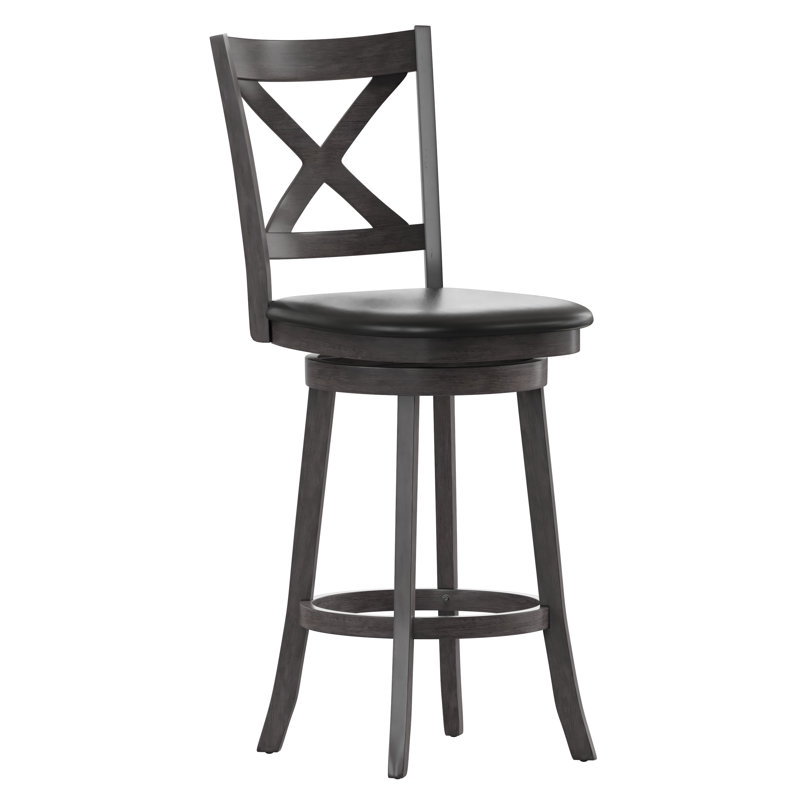 Tabouret de salle à manger Francis, Tabouret de bar (hauteur du siège de 30,5 po), Noyer gris délavé