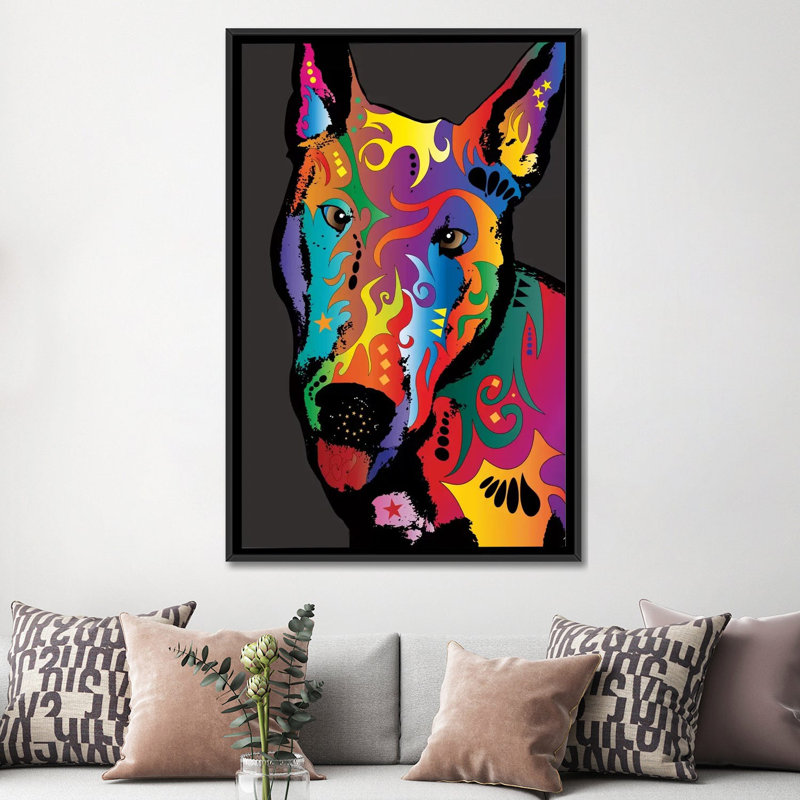 « arc-en-ciel », impression sur toile tendue terrier, H 40 po x l 26 po x P 1,5 po, Toile tendue, Pas de tapis