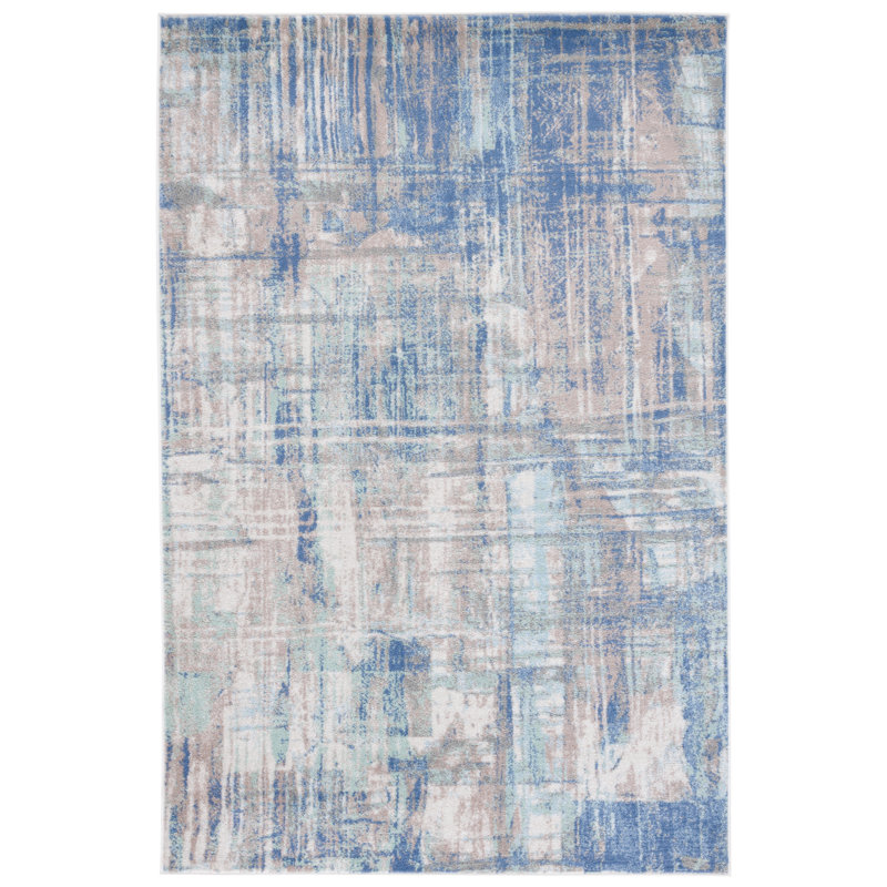 Tapis gris / beige Strasser 506, Rectangle 4 pi 5 po x 6 pi 5 po