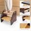 Tabouret en bambou à 2 marches avec poignées latérales pour la salle de bain et la cuisine, brun