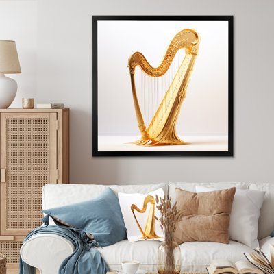 «Harp Harmony Golden Serenity I», reproduction sur toile