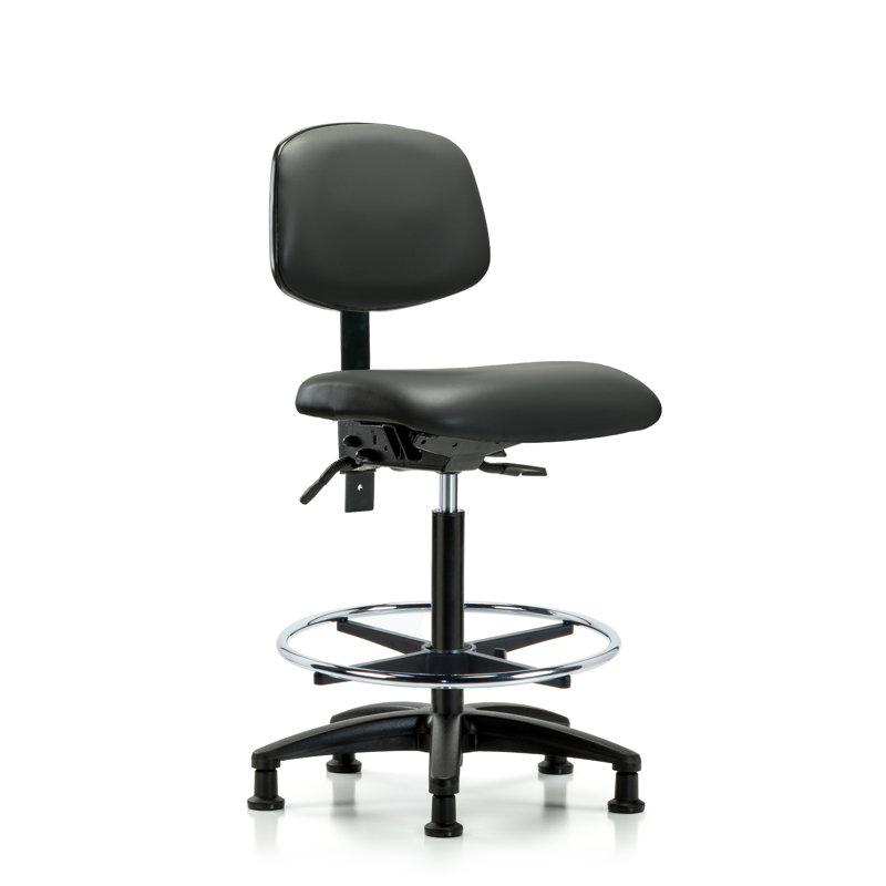 Chaise de travail en vinyle Lakel, Non, Carbone, Patins