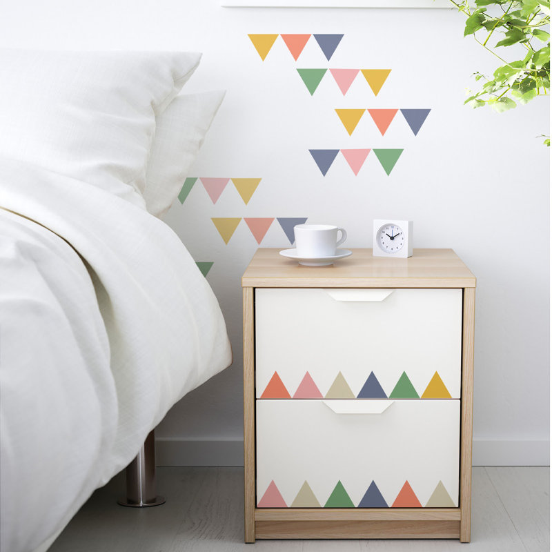 Décalcomanie murale triangles fêtes