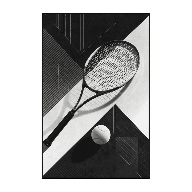 Machine Washable Marvale Tennis Racket Ball Modern & Contemporary Geometric Rug in Gray – Black Binding, 2x4