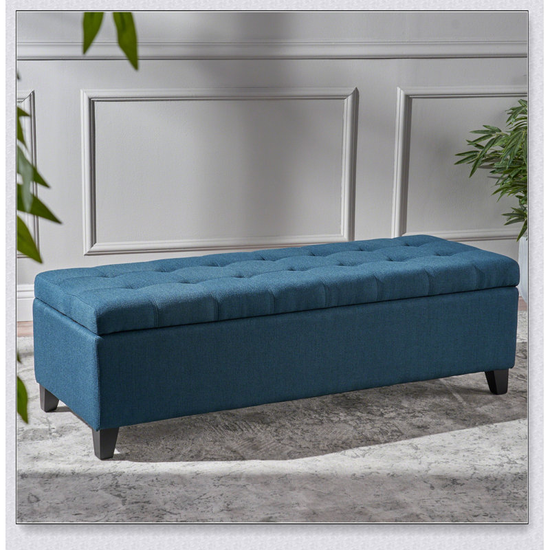 Banc rembourré avec repose-pieds avec beaucoup d'espace et un coussin bouclé confortable, pouvant supporter 300 lb pour une utilisation polyvalente