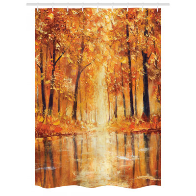 Floral Shower Curtain with Hooks Included