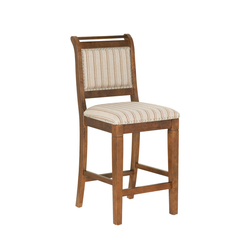 Eidson Wood Upholstered Bar & Counter Stool, Counter Stool (26" Seat Height), Brown