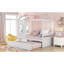 Lit plateforme simple en bois massif avec lit gigogne simple Clean