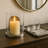 Modern Tabletop Candle Holder With Metal Base - Decorative Candle Holder With Glass Hurricane For Living Room Or Floor Home Decor - 8.5", Silver