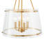 Luminaire suspendu simple 4 lumières avec abat-jour en verre transparent