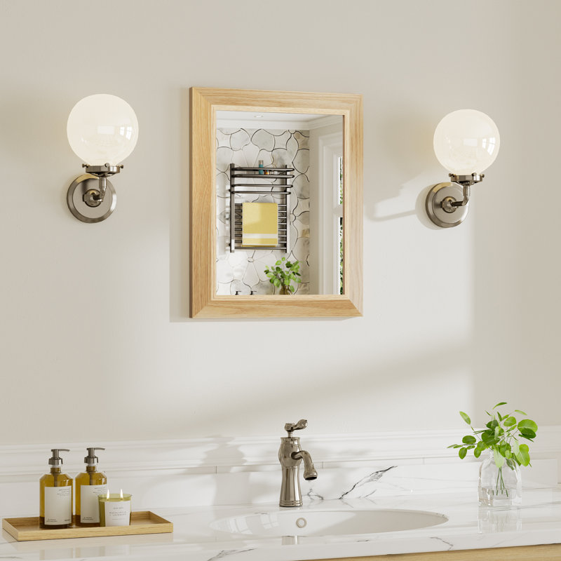 Miroirs de salle de bain modernes et contemporains en métal biseauté rectangulaire / carré avec verre trempé HD