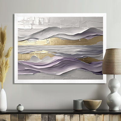 Lavender And Stones Transtitional Horizon III - Transitional Wall Art
