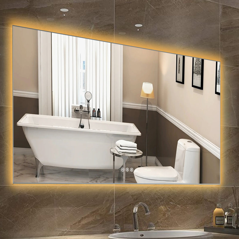 Miroir suspendu de salle de bain Addasyn, 36 po x 72 po, Gris cendrier