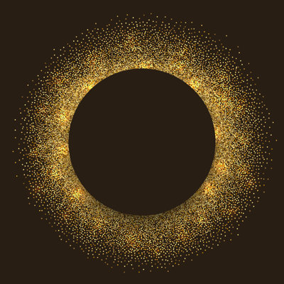 Round Gold Tinsel - Wrapped Canvas Print