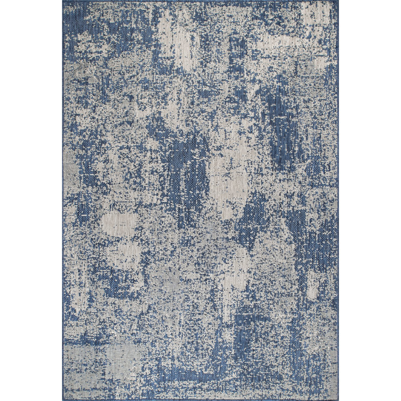 Tapis intérieur / extérieur bleu Entela, Rectangle 5 pi x 8 pi