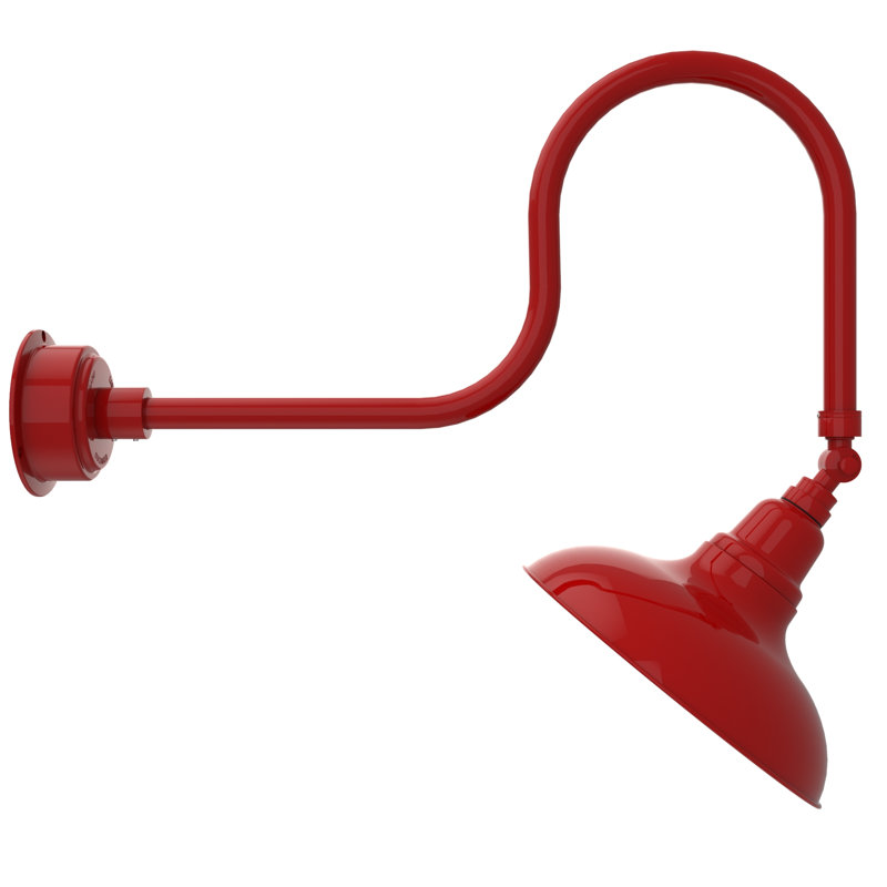 Luminaire de grange d'extérieur à DEL Adesh, Rouge cerise