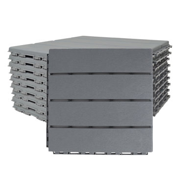 12'' L x 12'' W Plastic Interlocking Deck Tile