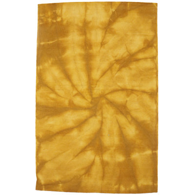 Tapis moderne touffeté à la main jaune doré Tie-Dye 5X8