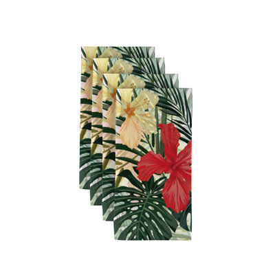 Polyester Floral Square Napkin