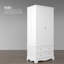 Freestanding Wooden Wardrobe Armoire with 2 Drawers-1354975060