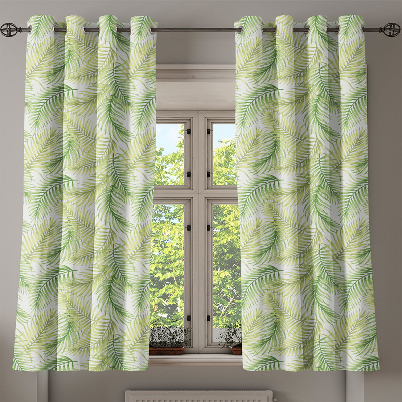 Sateen Semi Sheer Curtains / Drapes Pair, 50" W x 63" L