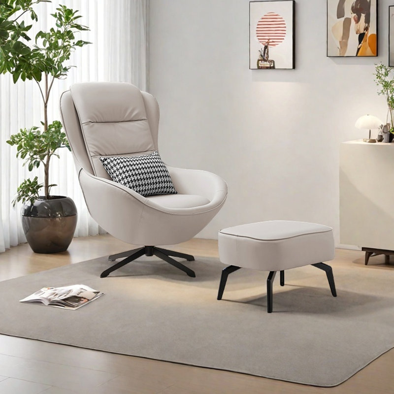 Fauteuil inclinable ergonomique en similicuir, Beige