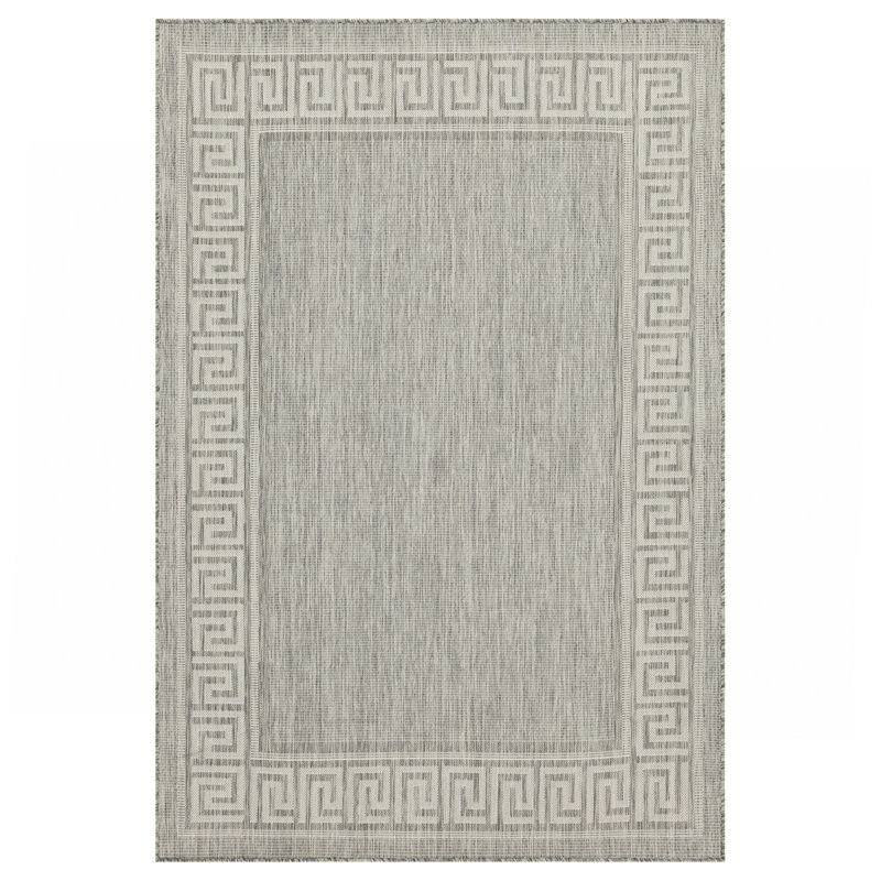 Silver  Indoor/Outdoor Area Rug, Rectangle 5'3" x 7'3"