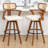 Swivel Upholstered Cane Back Counter Stools-592409352-592409355