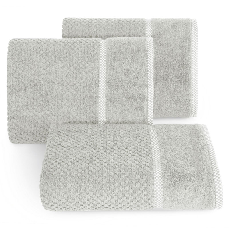 Liebhilde Midweight Jacquard Bath Towel, Matt Brushed Nickel