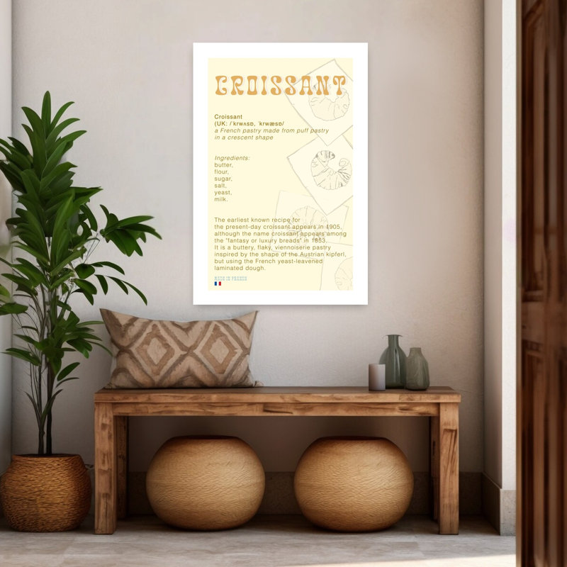 Croissant histoire moderne, art mural, H 48 po x l 32 po