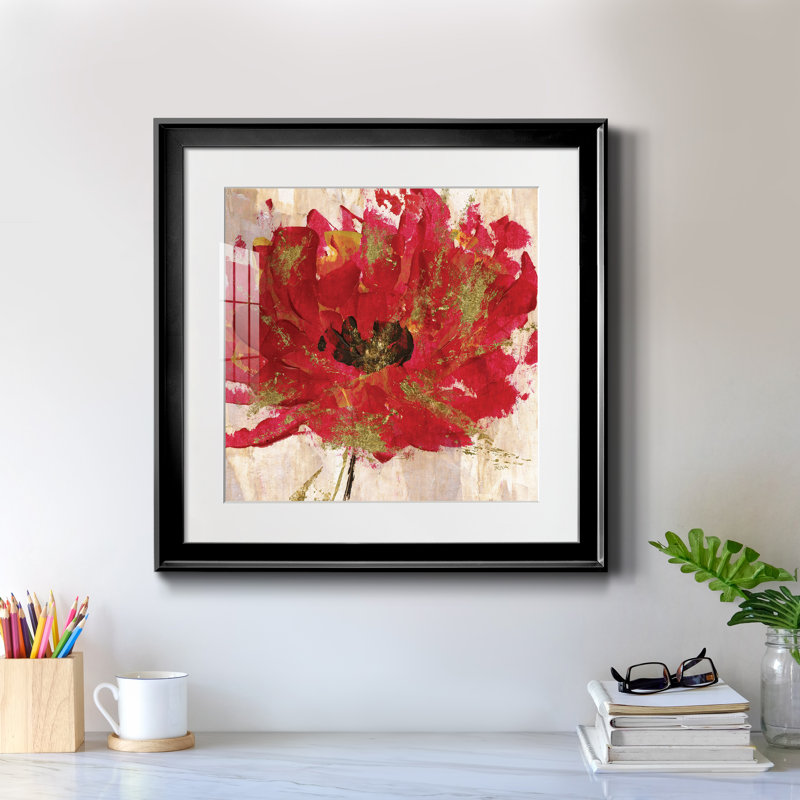 Red Infusion III par J Paul - reproduction d'art sur papier encadrée, Papier encadré noir, H 17,5 po x l 17,5 po x P 1,5 po