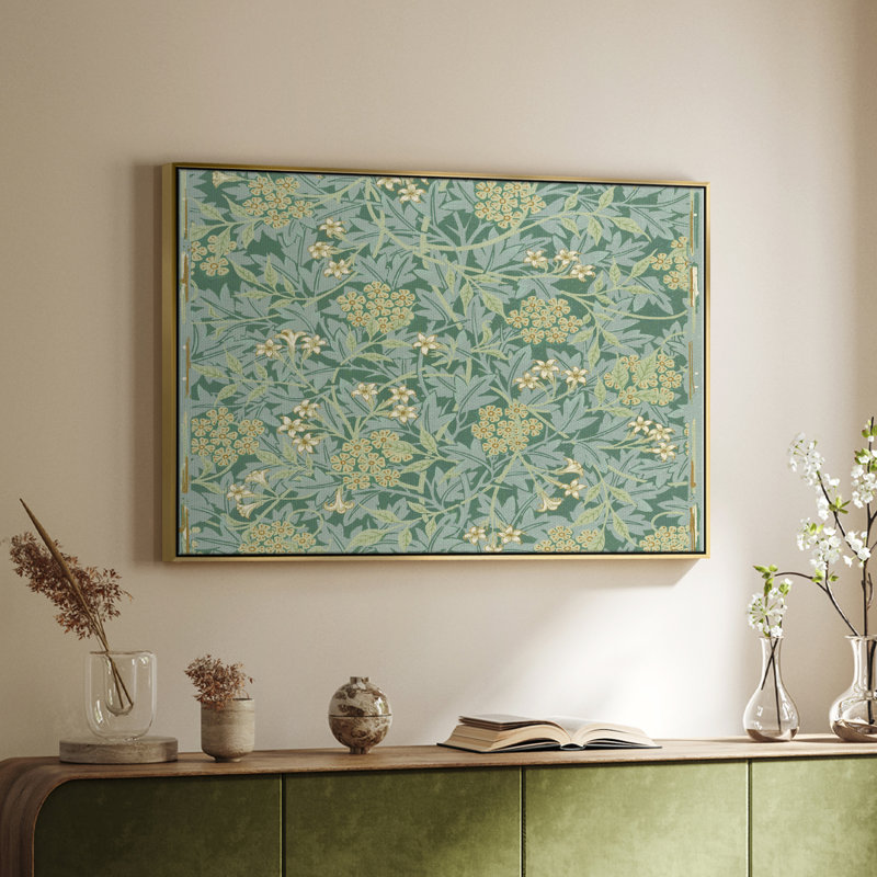 Paysage rétro - LXVI, Toile avec cadre flottant or, H 27 po x l 41 po x P 2 po