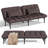 Convertible Futon Sofa Bed With 5-Angle Adjustable Backrest And 2 Pillows, Modern Style Faux Leather Folding Sleeper Couch Tufted Recliner Lounge With Metal Frame And Legs, For Living Room Home Furniture-825380294