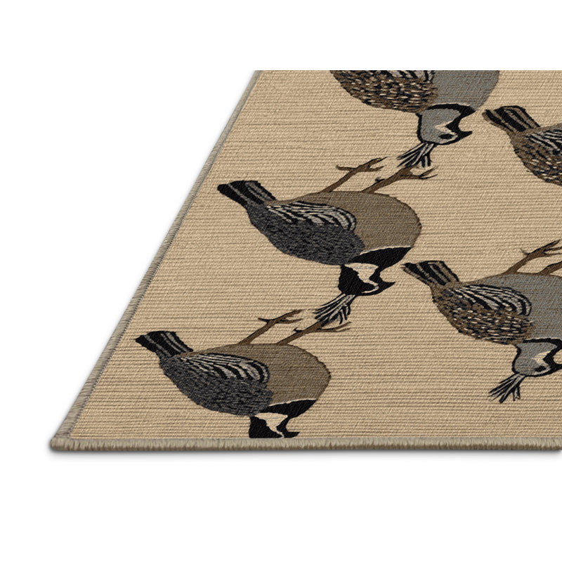  Tapis lavable California Quail Birds, Carré 6 pi