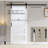 Glass and Manufactured Wood Sliding Barn Door with Installation Hardware Kit-86229087