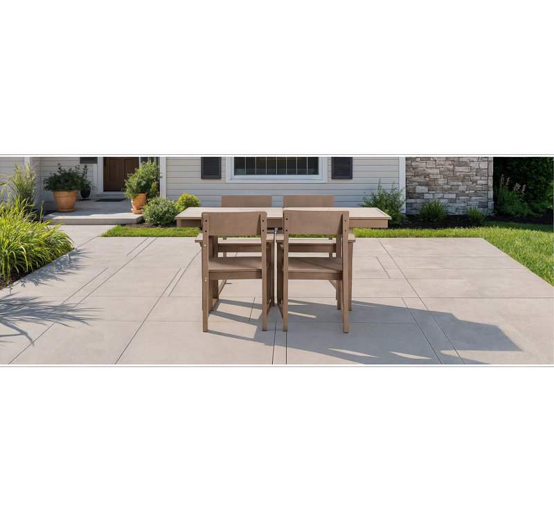 5-Piece HDPE Outdoor Dining Set For 4 – Weather-Resistant Patio Table With Umbrella Hole And 4  Armrest Chairs, Durable Garden Furniture For Backyard, Lawn(Grey)