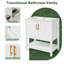 Meuble-lavabo à cadre en bois, meuble-lavabo, armoire de rangement avec lavabo en céramique et tablette ouverte