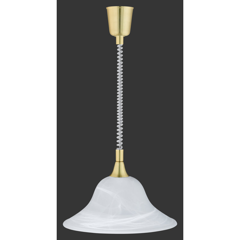 Davidson 1 - Light Cone Pendant, Alabaster white and matte brass